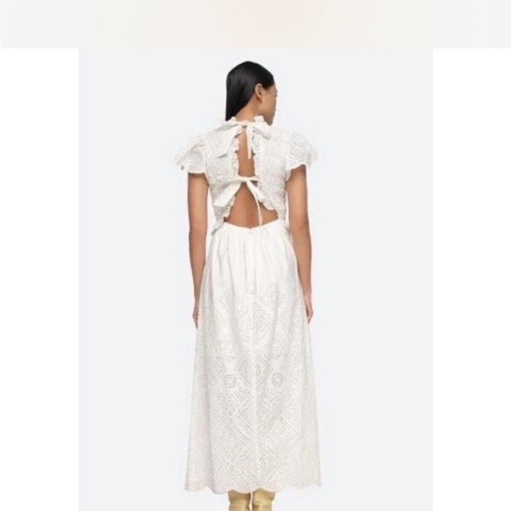 Sea New York White Vienne Eyelet smocked midi dress - Picture 5 of 8